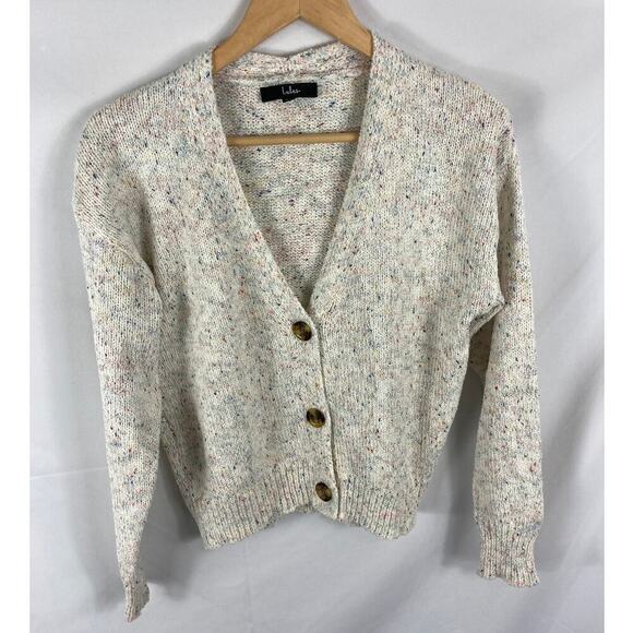 Lulus Happy Thoughts Multiknit Button Front Cardigan Sweater Size XS - Picture 2 of 6